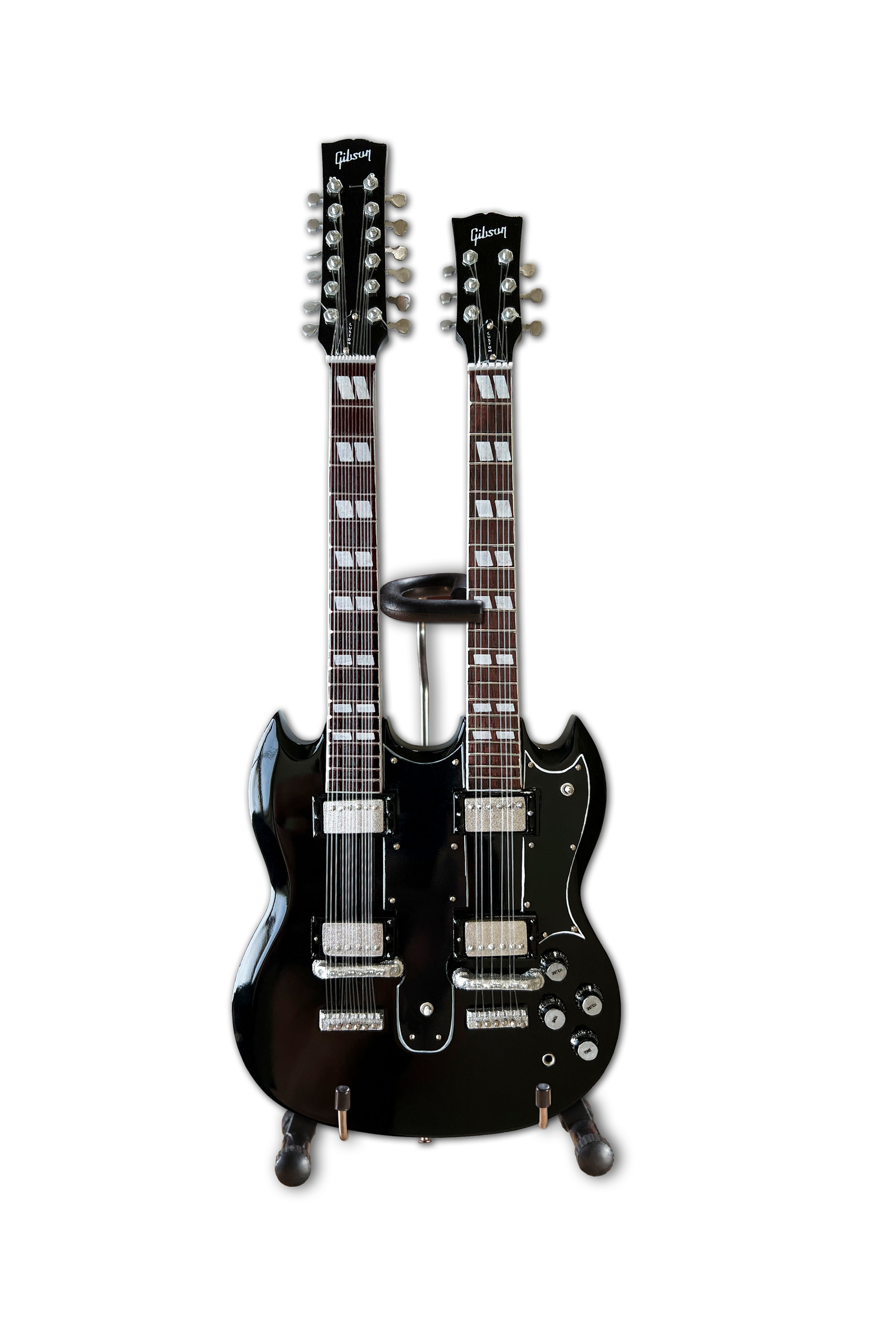Slash Gibson 1966 EDS-1275 Doubleneck - Aged Mini Guitar Replica Model