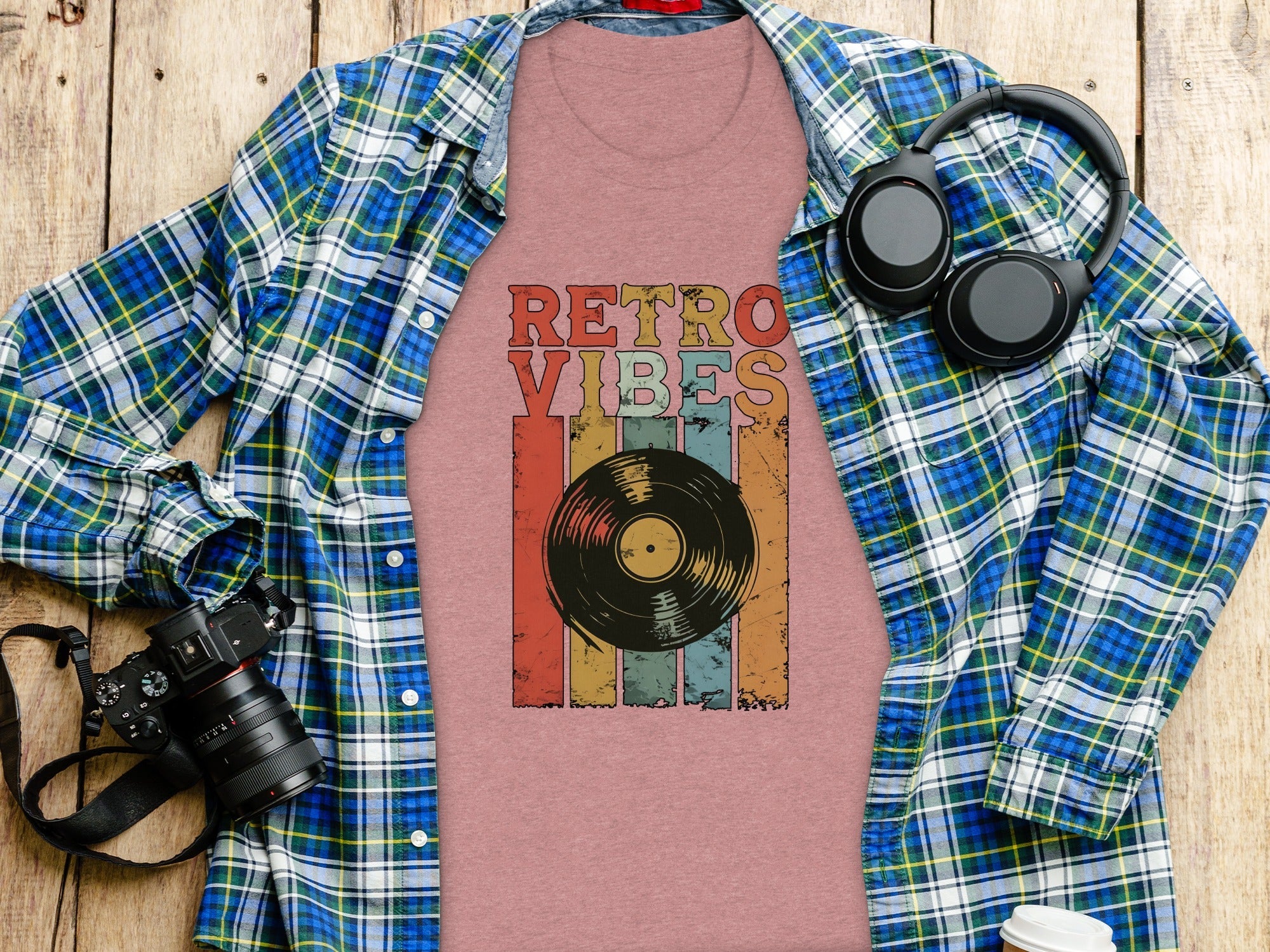 Retro Vibes Vinyl Record Music Lover Gift T-Shirt