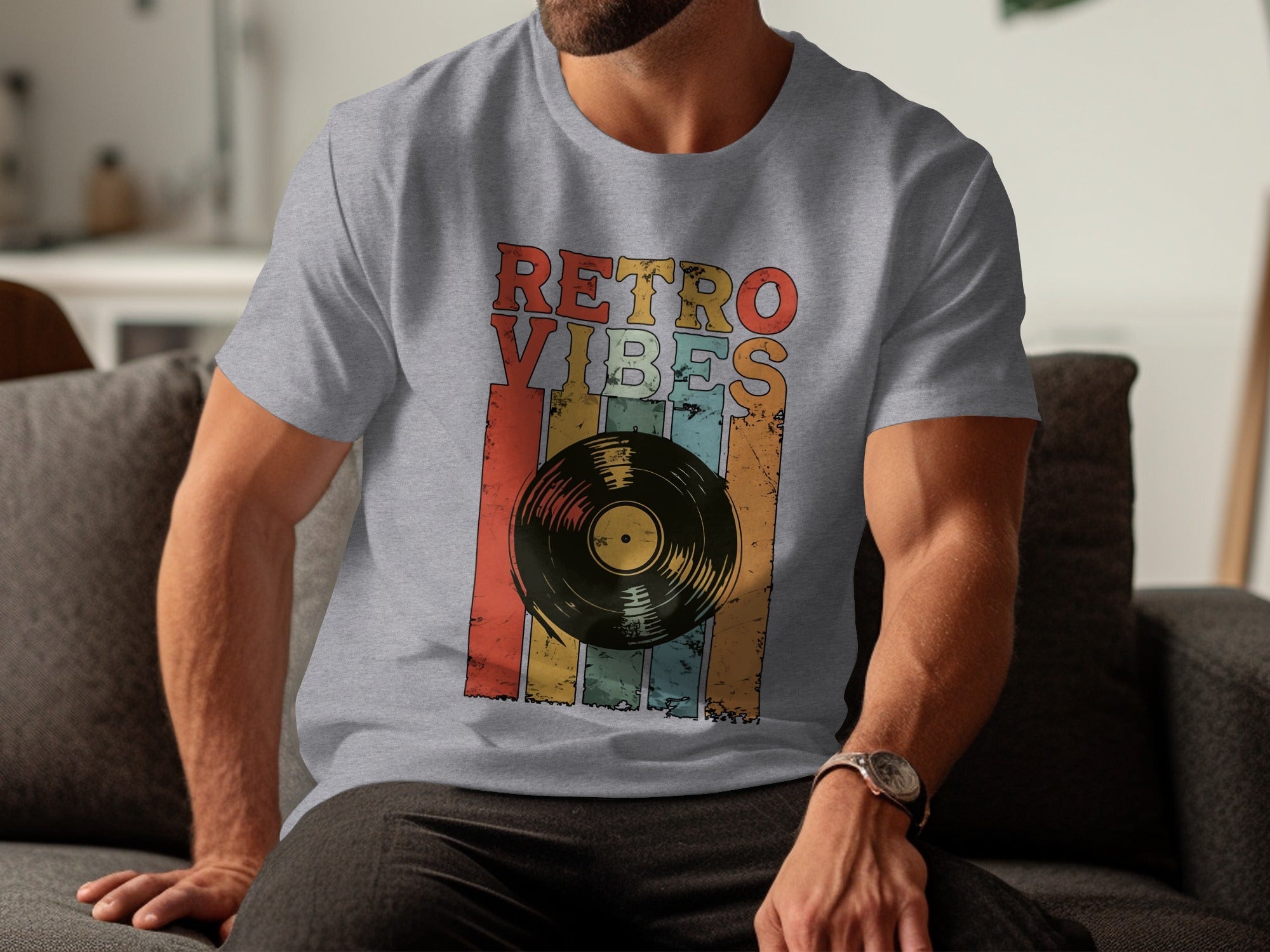 Retro Vibes Vinyl Record Music Lover Gift T-Shirt