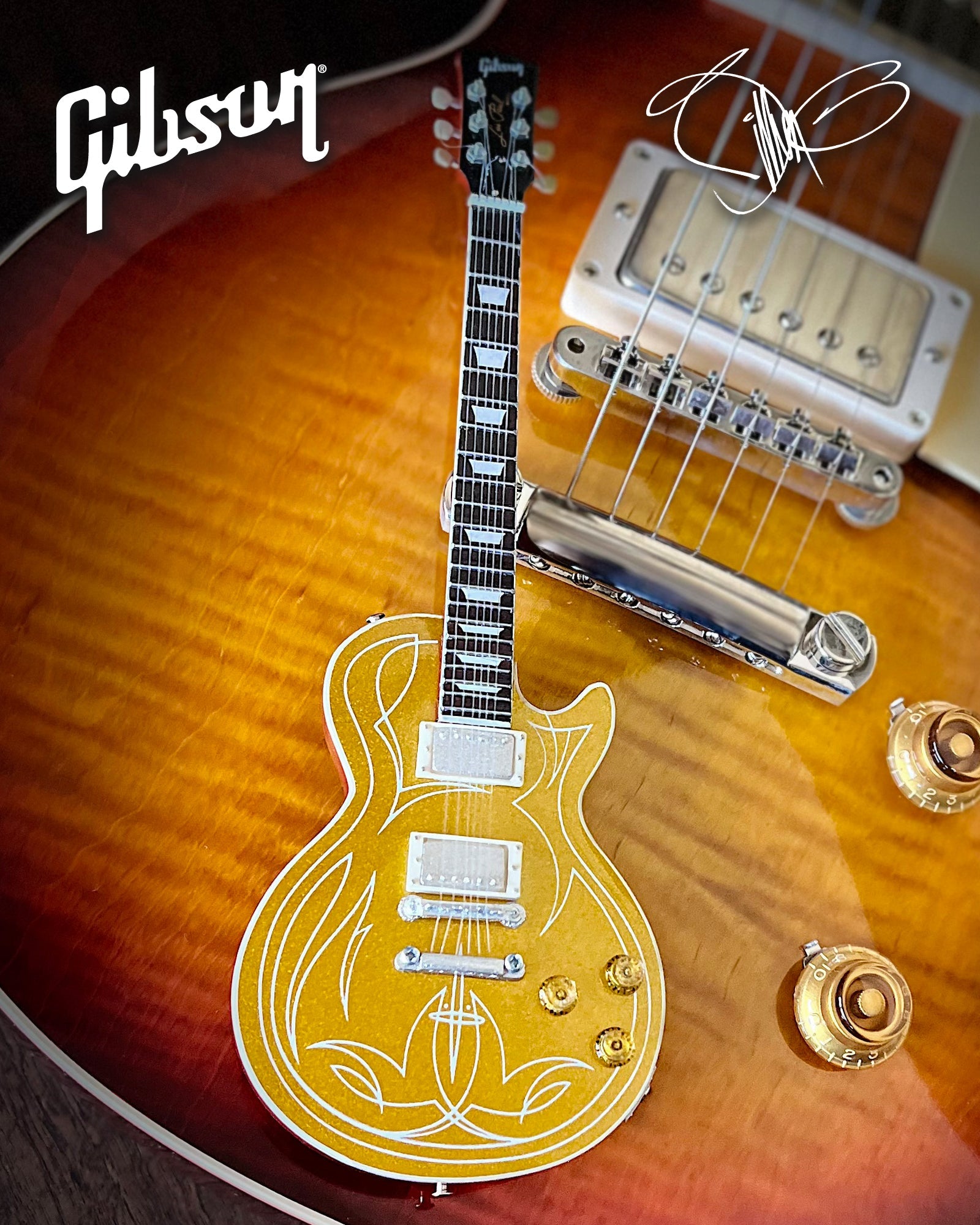 Billy F Gibbons OFFICIALLY LICENSED Signature Mini Guitar Model Collection - SET OF 3