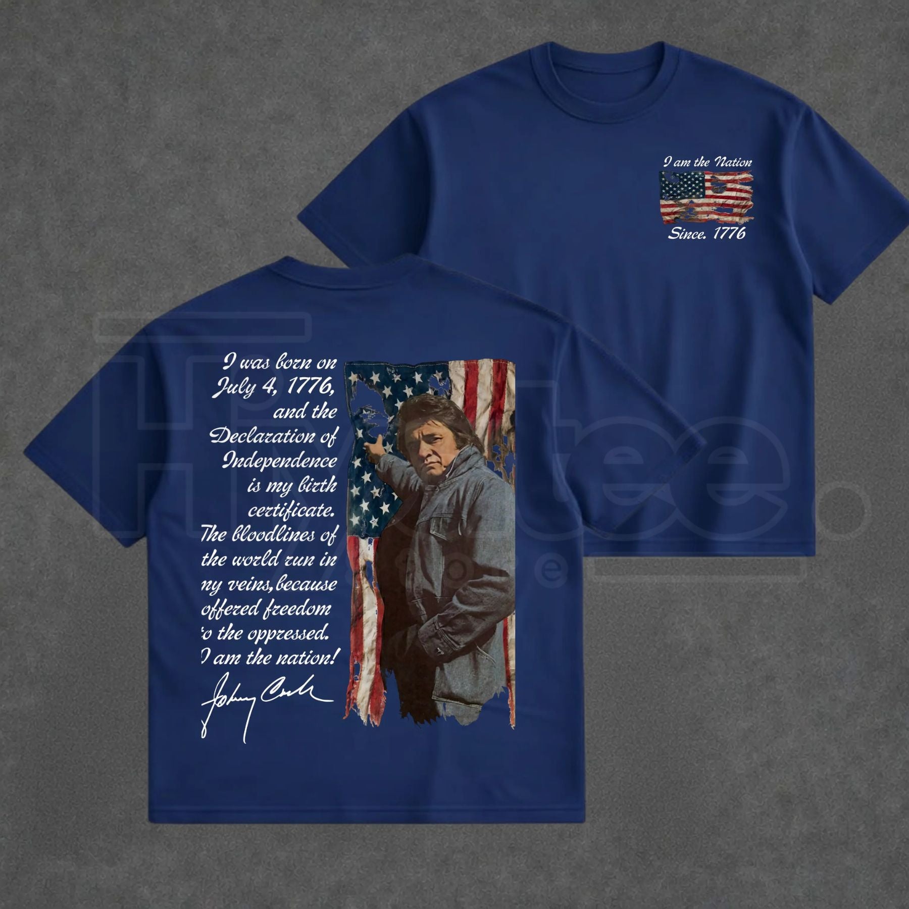 "I Am The Nation" – Vintage Outlaw Music Singer Retro 2-Sided Top