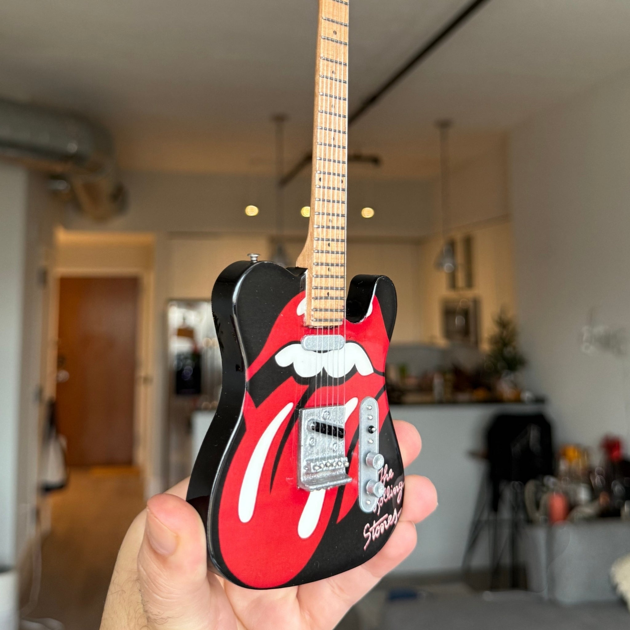 The Rolling Stones "Tongue and Lips" Miniature Guitar