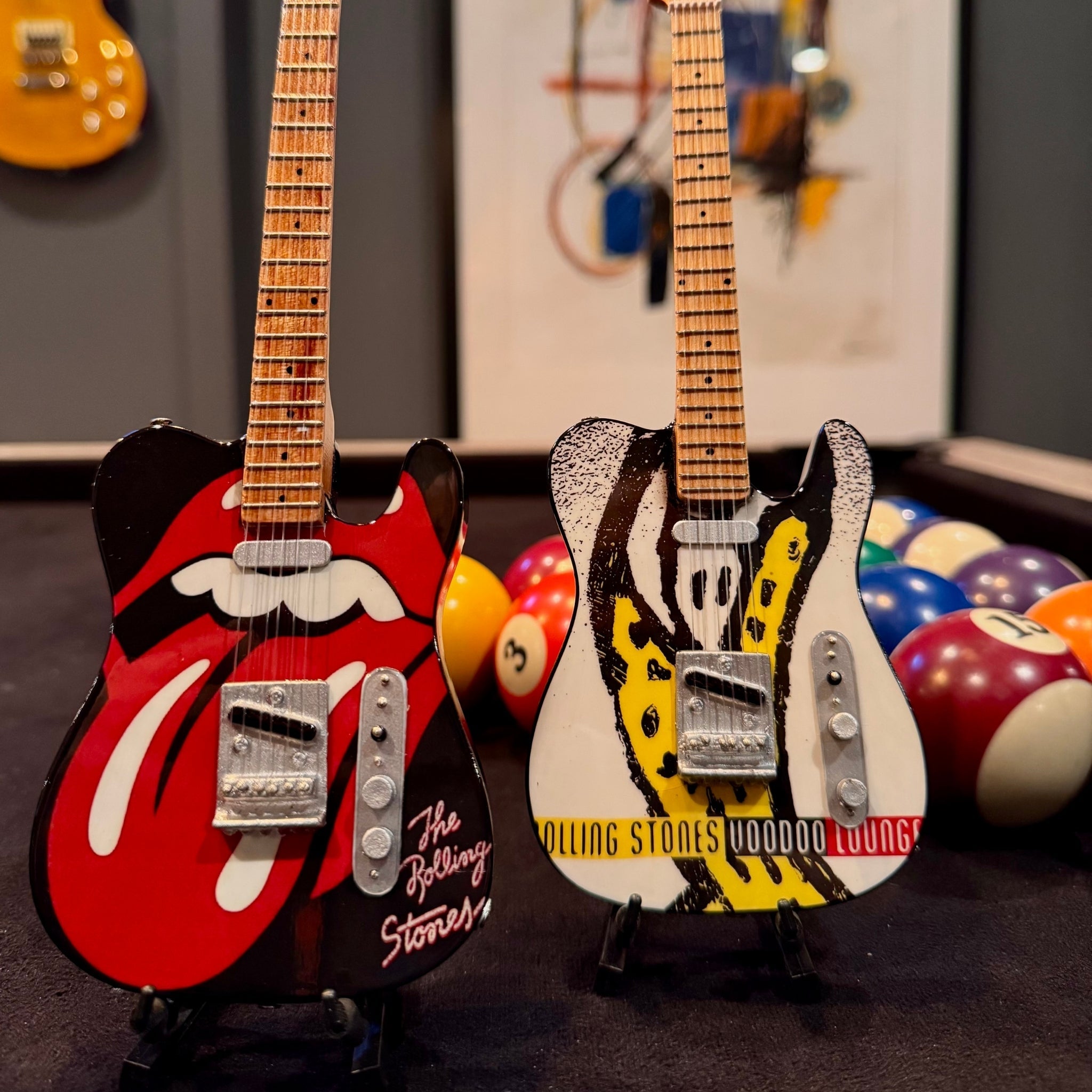 The Rolling Stones "Tongue and Lips" Miniature Guitar