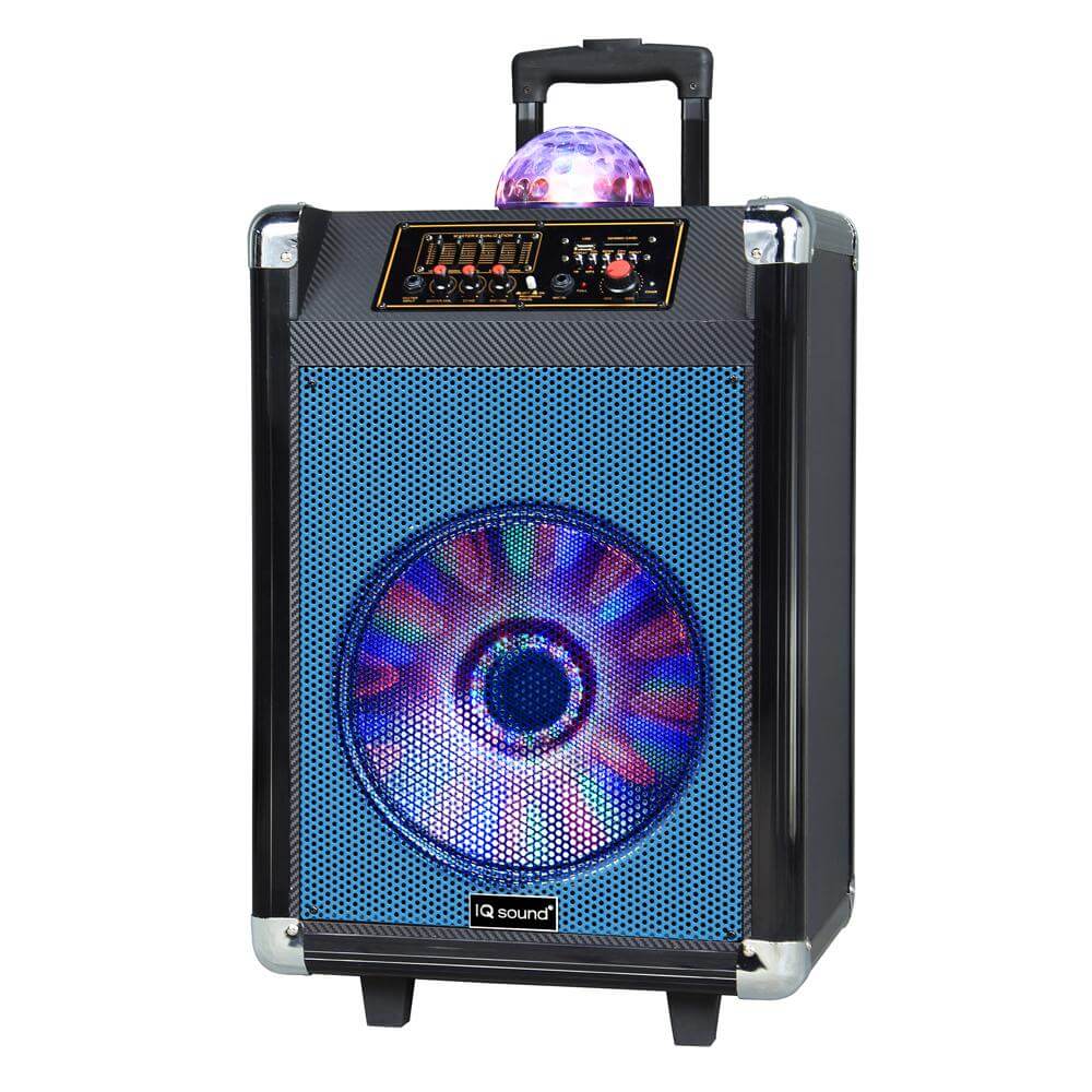 IQ Sound 12" Portable Bluetooth Speaker with Disco Ball Light