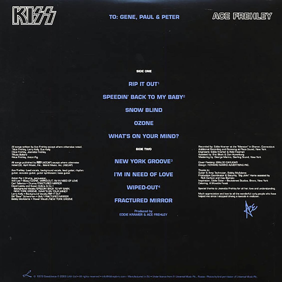 Ace Frehley "Ace Frehley" PICTURE DISC
