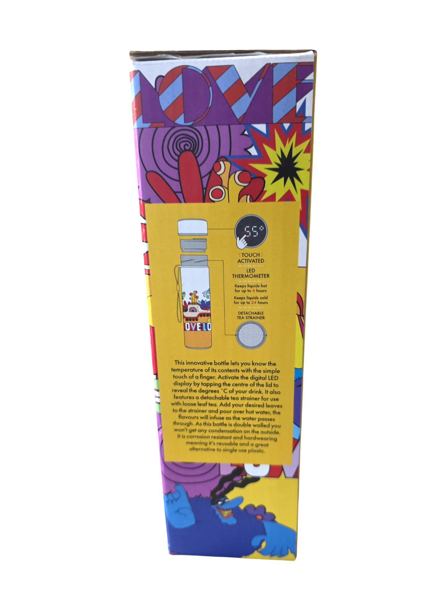 The Beatles Yellow Submarine - Water Bottle 15oz w/Thermometer Official