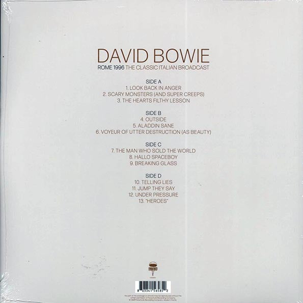 DAVID BOWIE "ROME 1996-THE CLASSIC ITALIAN BROADCAST" ALBUM
