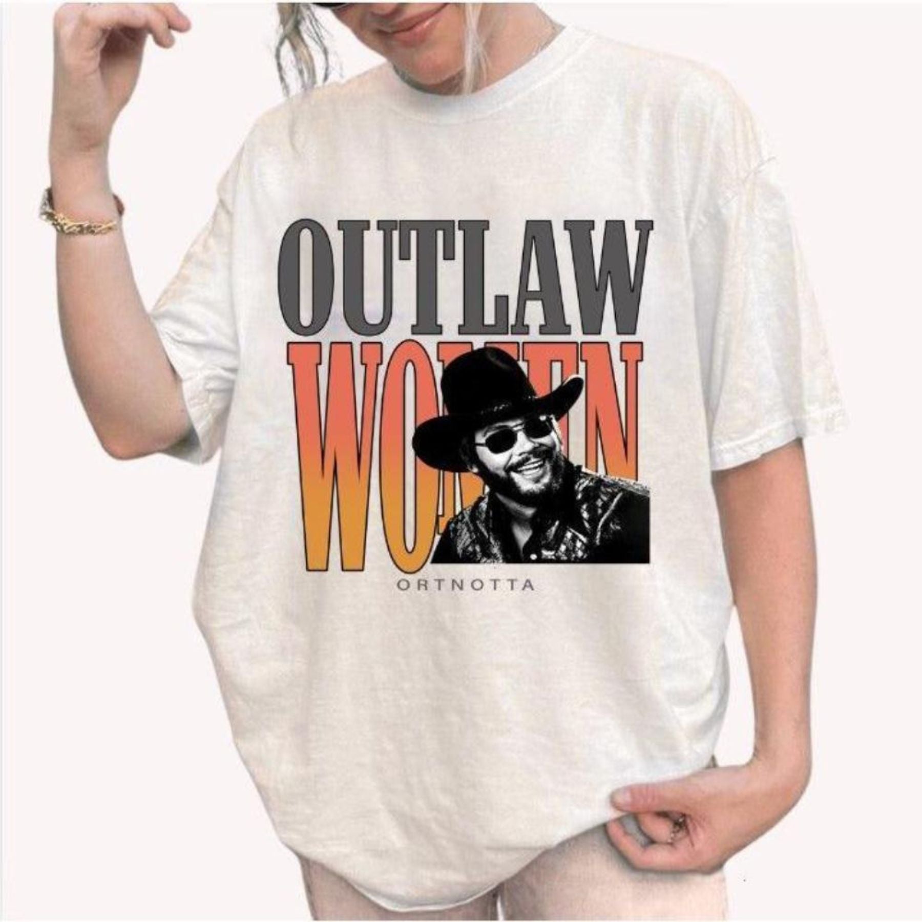 Hank Jr "Outlaw Women" Tee - Retro Western Country Music Graphic Shirt, Vintage Bocephus Apparel