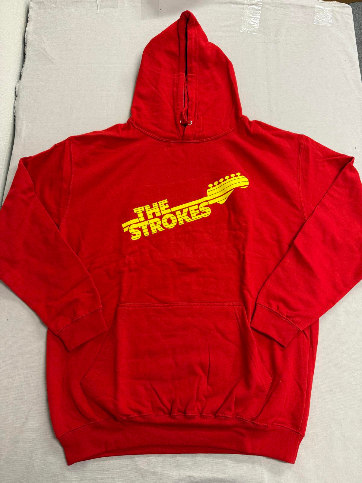 The Strokes Band Logo Hoodie - Strokes Guitar Fret Red L