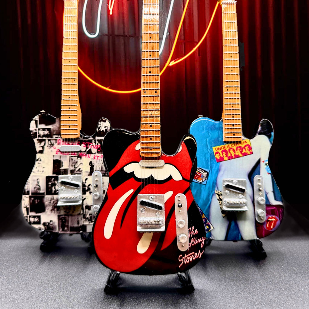 The Rolling Stones "Tongue and Lips" Miniature Guitar