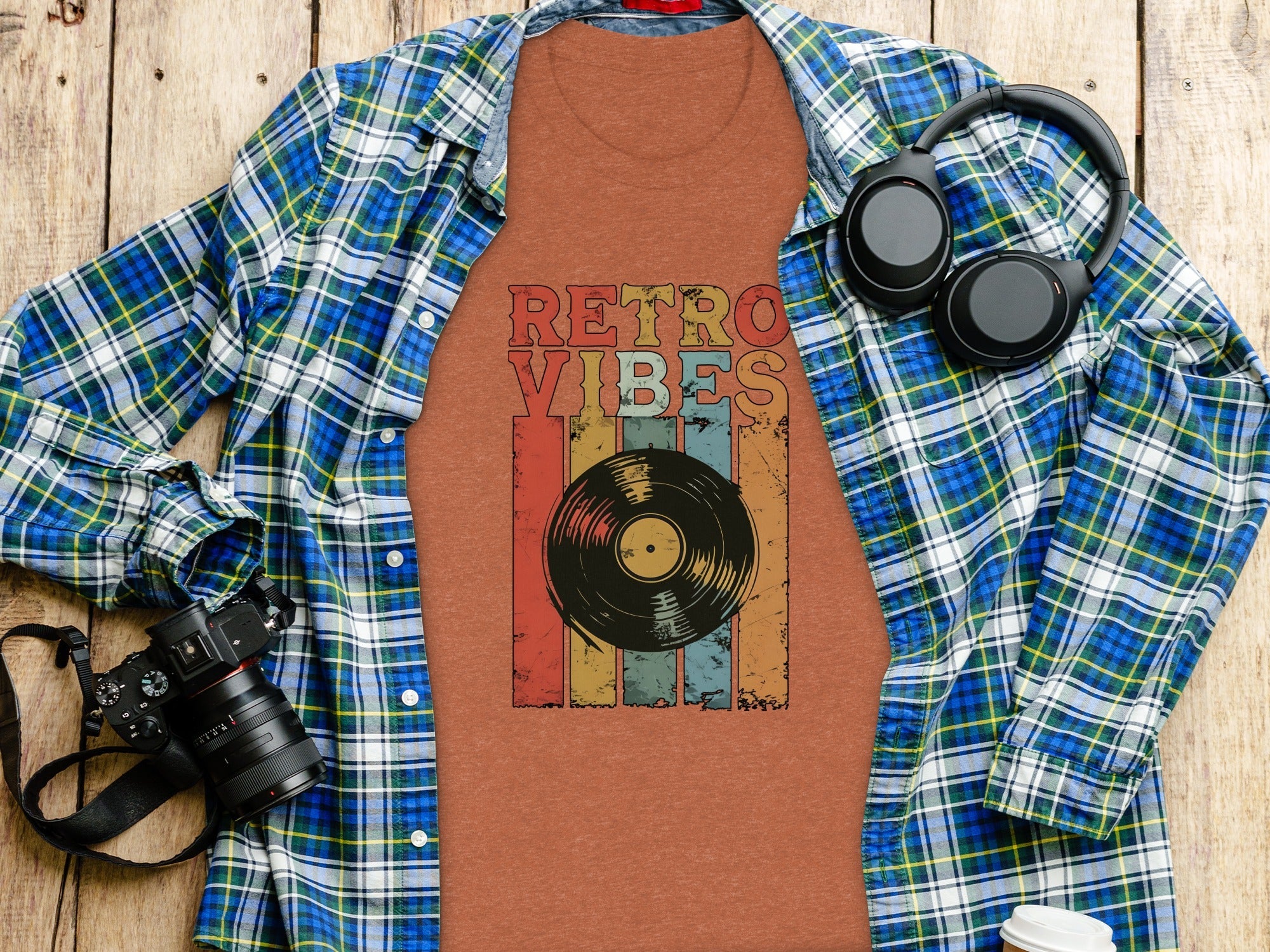 Retro Vibes Vinyl Record Music Lover Gift T-Shirt