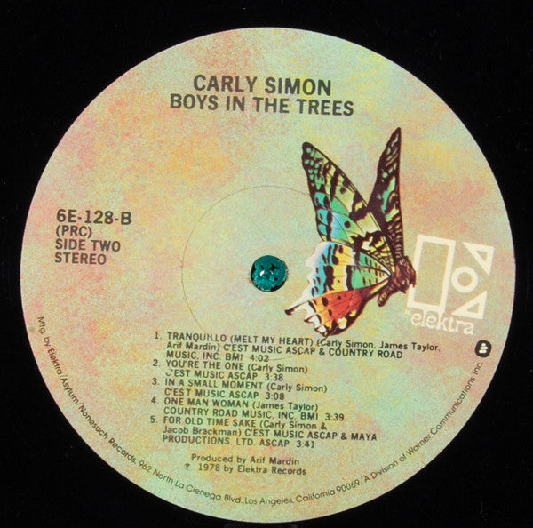 CARLY SIMON Boys In The Trees | Near Mint (NM) Near Mint (NM)