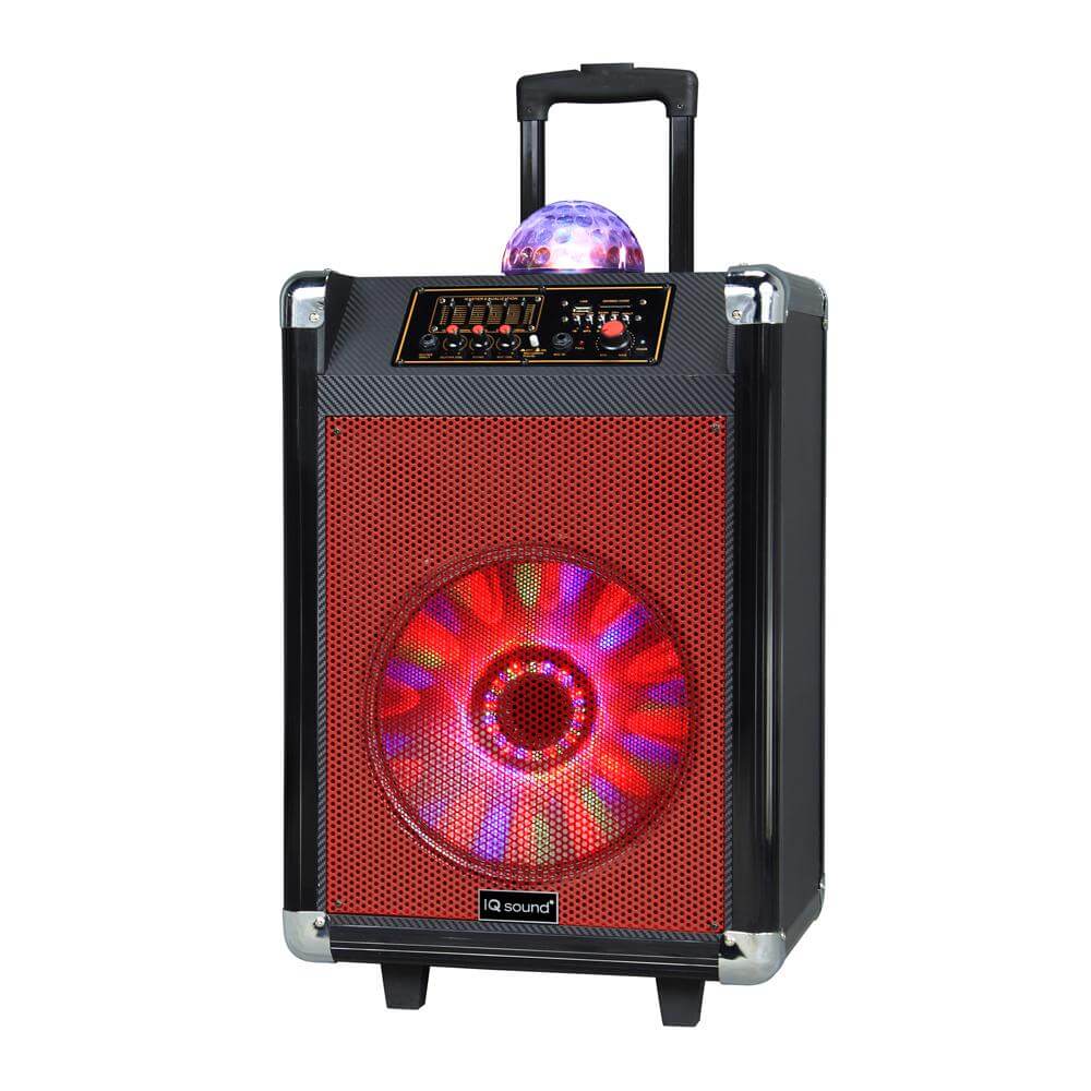 IQ Sound 12" Portable Bluetooth Speaker with Disco Ball Light
