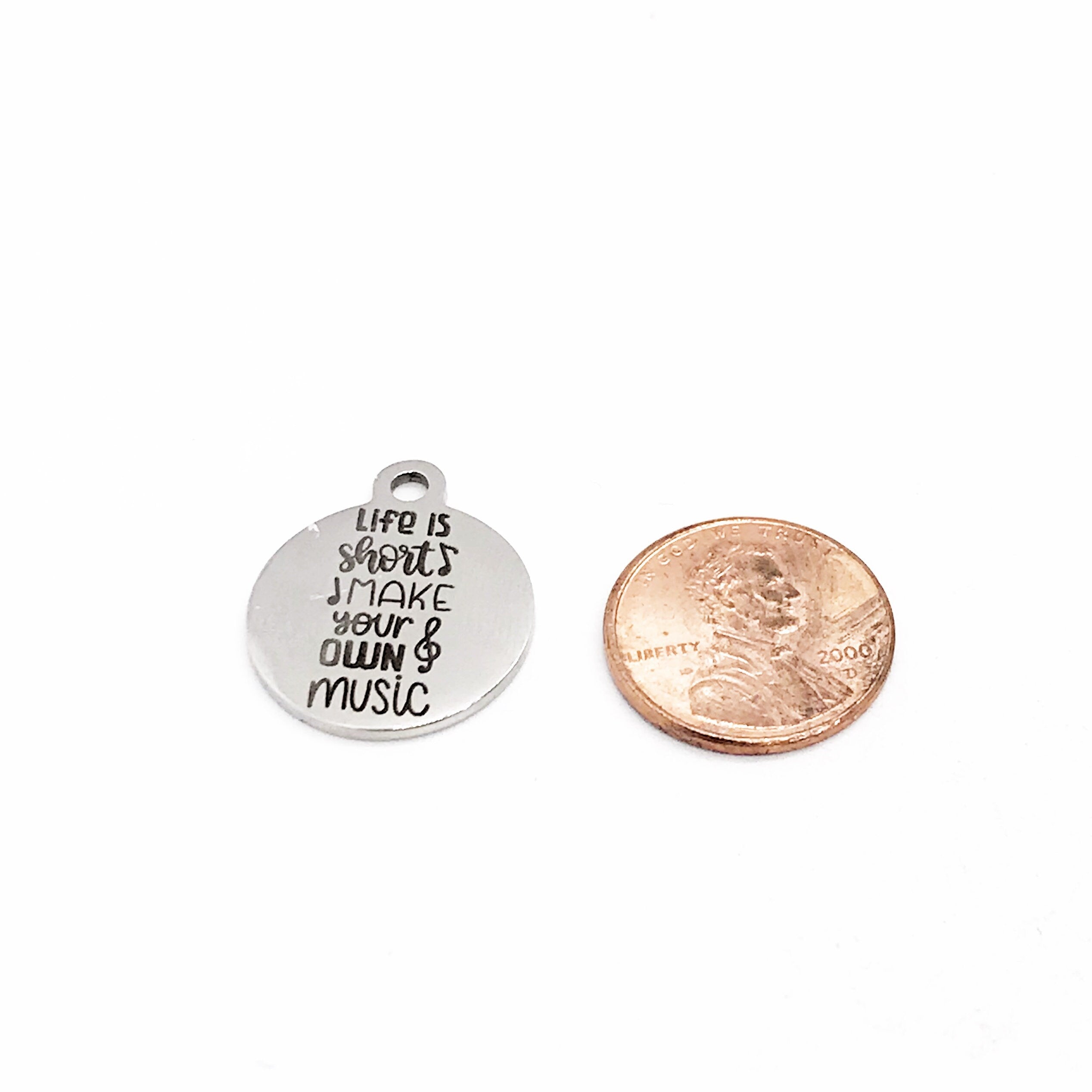 Encouraging Quote, Life Is Short Make Your Own Music Necklace, Motivational Quote, Motivate Her, Daughter Gift, Motivating Quote